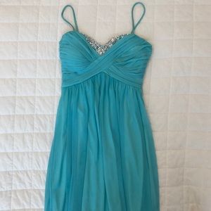 Teal Blue Formal High Low Dress